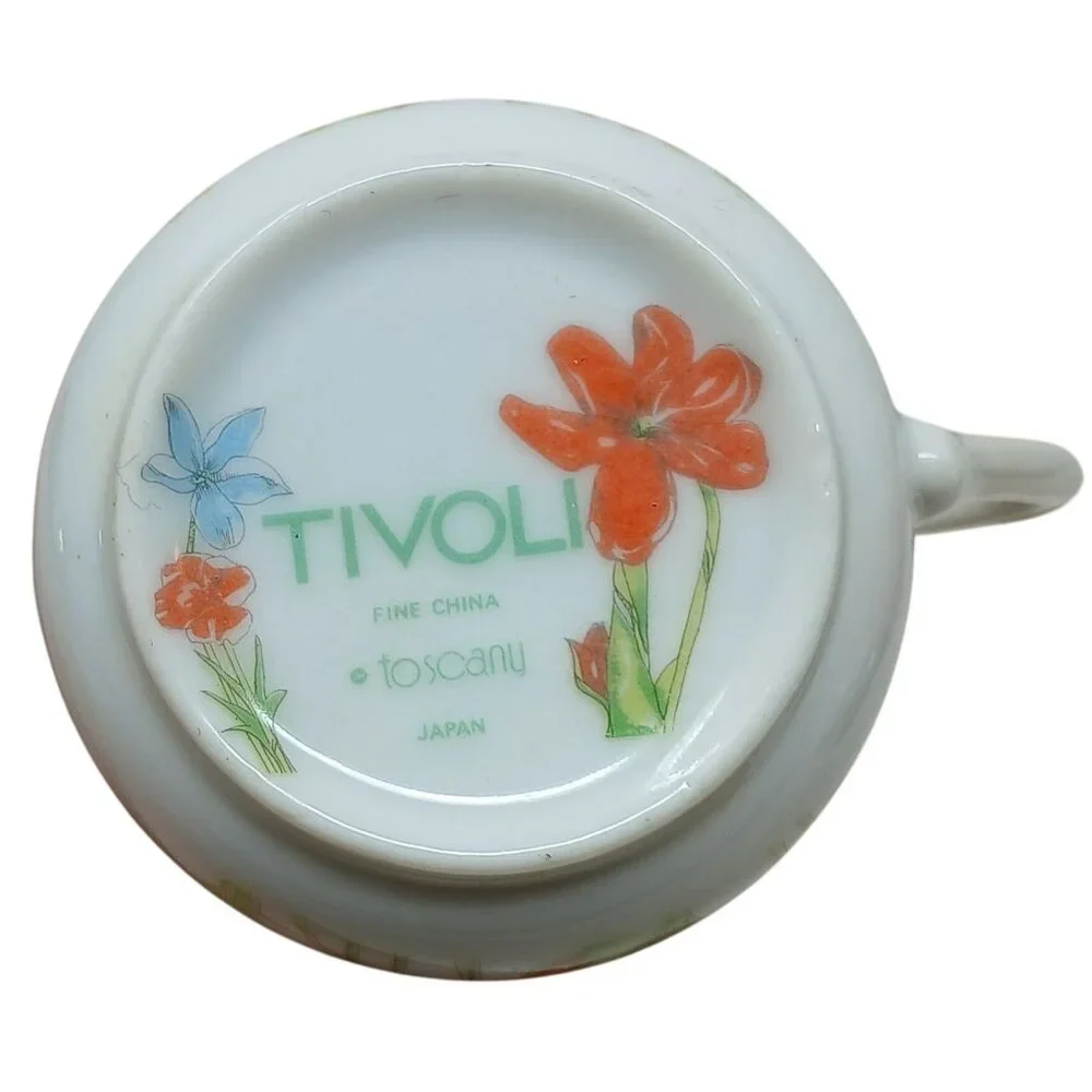 5 Tivoli Toscany Japan Fine China Demitasse Cup & Saucer Set Floral Vintage #WS5